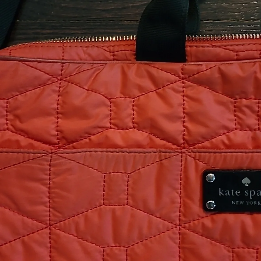 Kate Spade Red Black Quilted Padded Latop Carrier Shoulder Bag School College